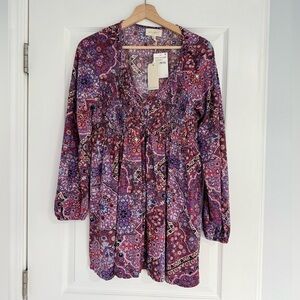 MELLODAY Purple Patterned Dress Size Medium NWT